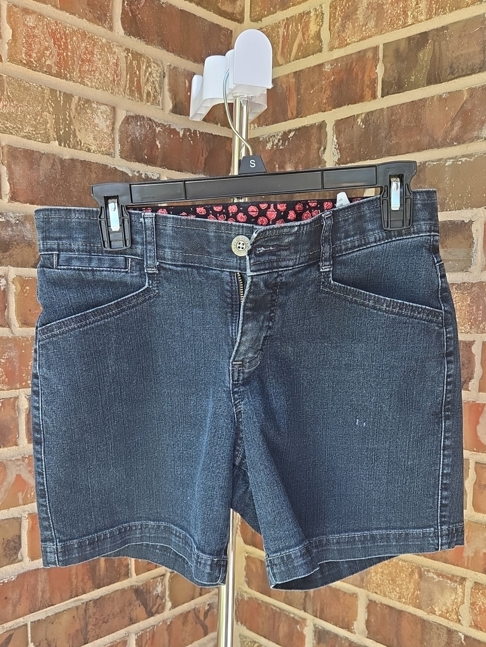 Lee Dark Blue Denim Shorts with Faded Detailing
